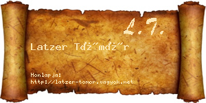 Latzer Tömör névjegykártya